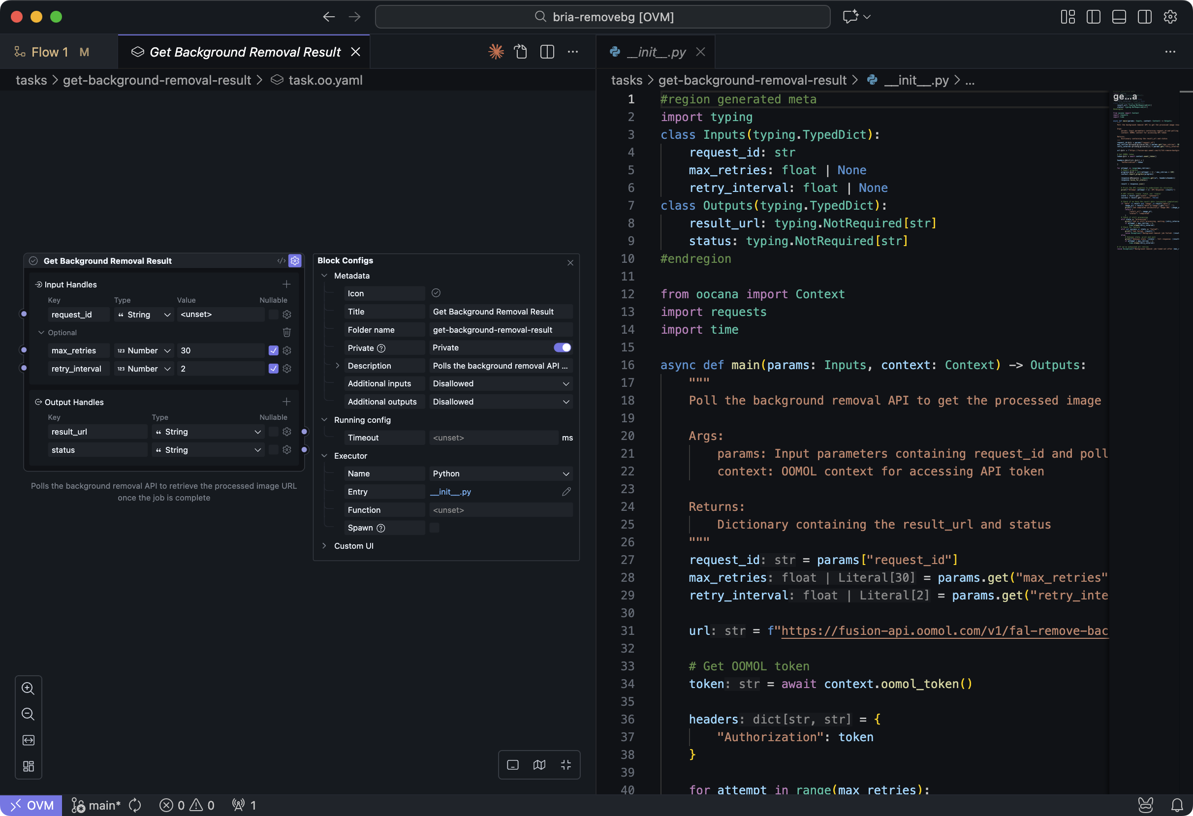 Write blocks with code in OOMOL Studio