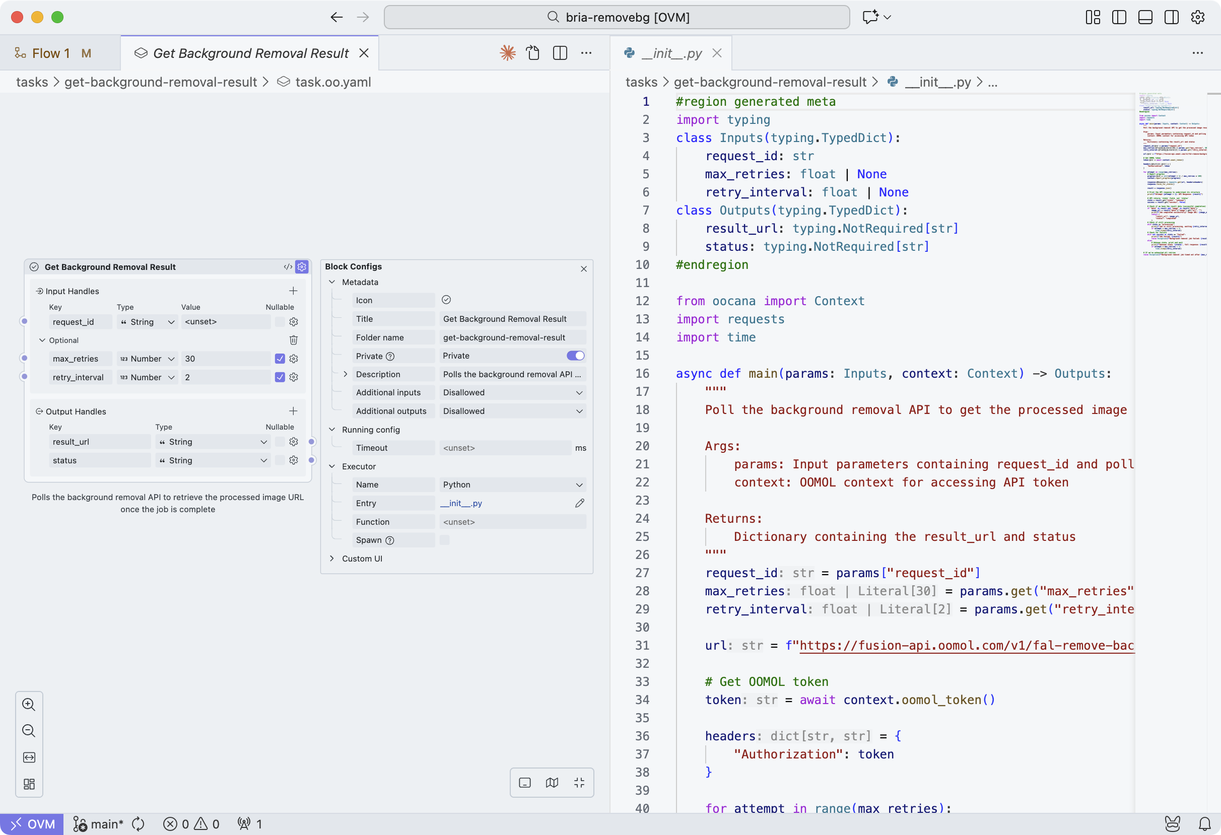 Write blocks with code in OOMOL Studio